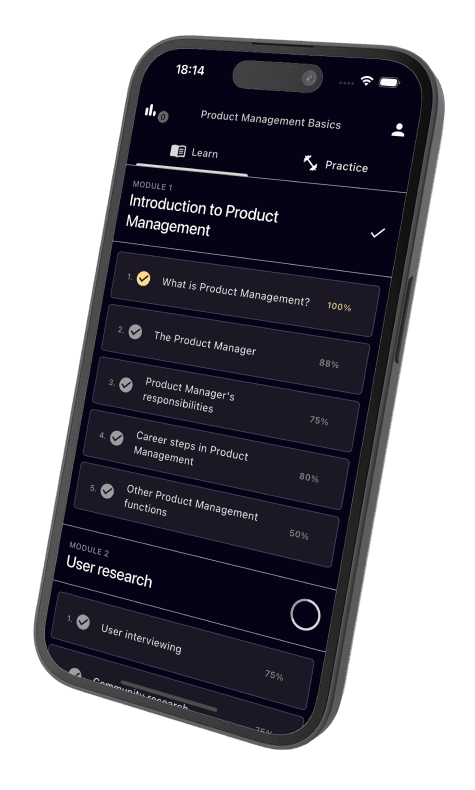 Product Management learning app