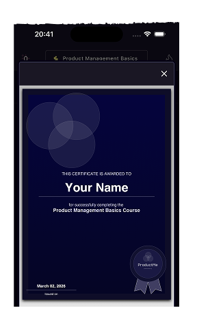 Certificates and progress preview
